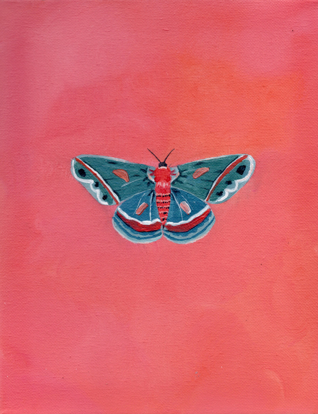 Moth Acrylic Painting 8x10 Print with 11x14 Matte Border