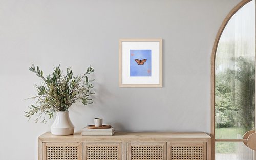 Lucky Monarch Butterfly Acrylic Painting Print