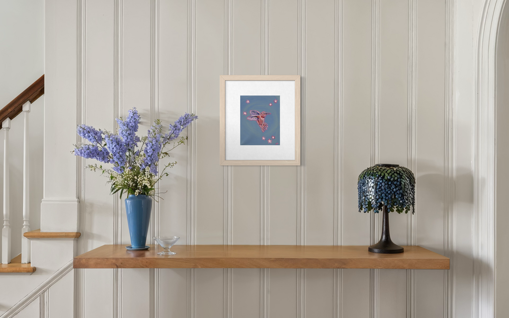 Hummingbird Acrylic Painting Print
