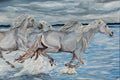 White Horses Acrylic Painting Print