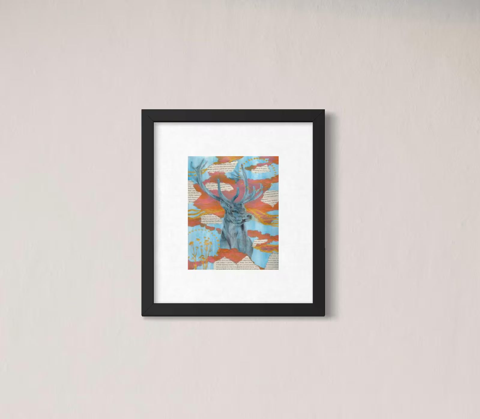 Elk Watercolor Painting 8x10 Print with 11x14 Matte Border