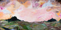 Pink Skies Acrylic Landscape Painting (Canvas Board Print)